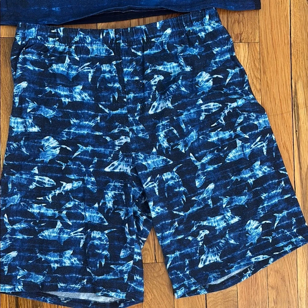 The Children's Place Blue Pajama Set with Shark Theme